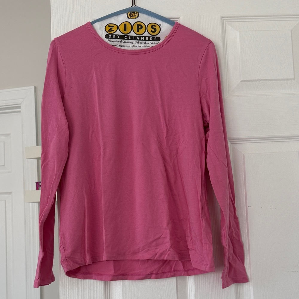 Lands’ End Women’s Pink Long-Sleeve Crewneck Top